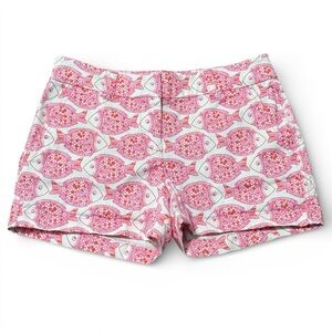 Vineyard Vines Pink and White Fish Print Shorts Size 0